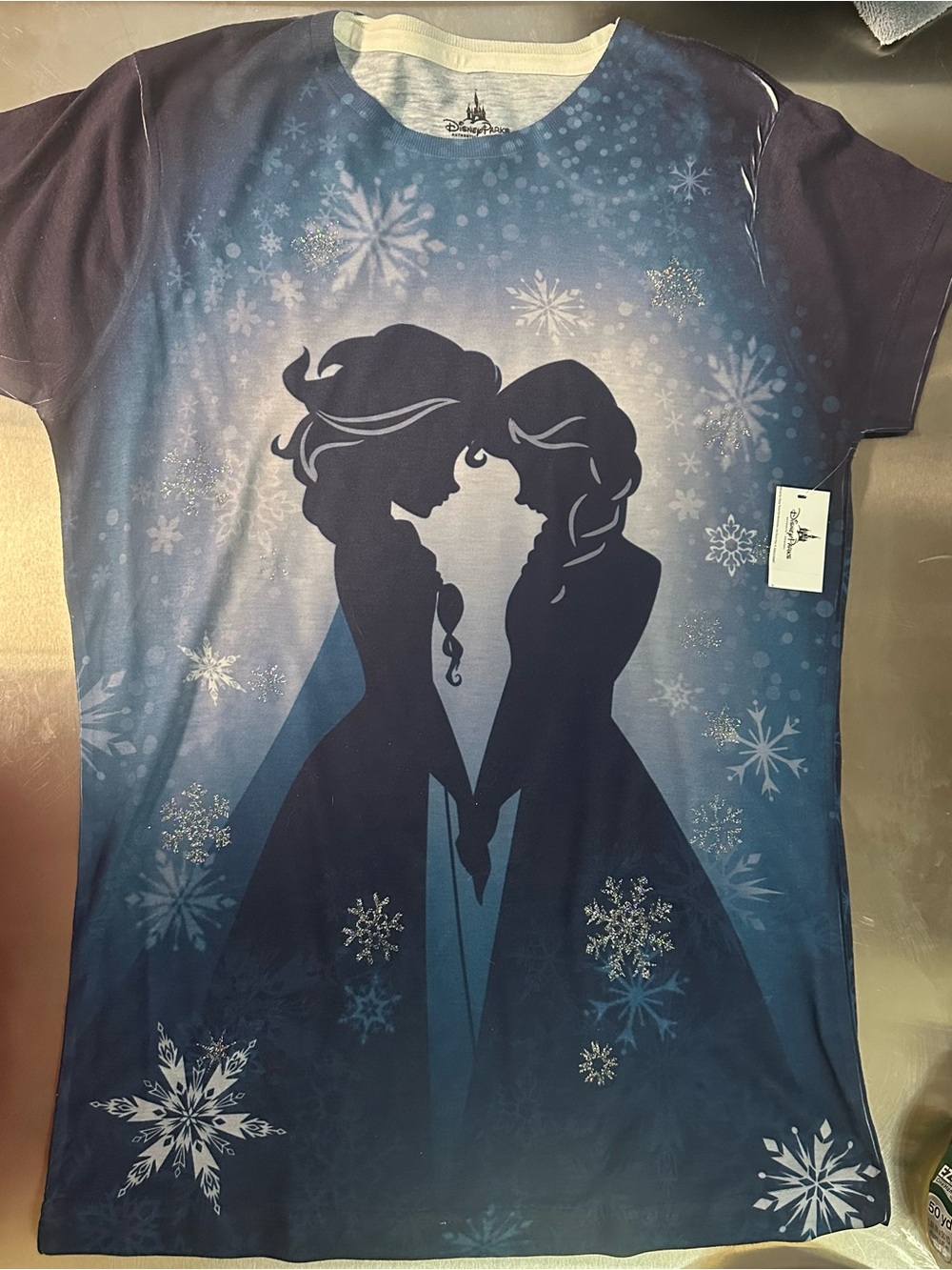 Disney Blue & Navy Frozen Sisters Silhouette Short Sleeve Tee